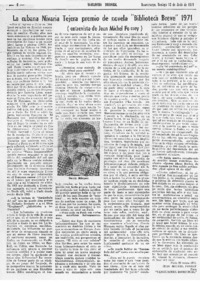 La cubana Nivaria Tejera premio de novela "Biblioteca Breve" 1971 (entrevista)