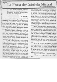 La prosa de Gabriela Mistral