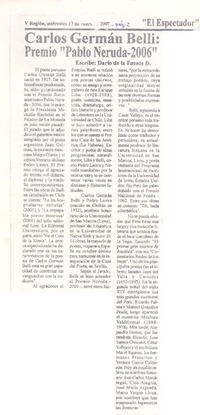Carlos Germán Belli, Premio "Pabro Neruda-2006"