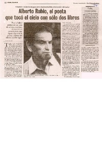 Alberto Rubio, el poeta que tocó el cielo con sólo dos libros