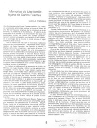 Memorias de una familiia lejana de Carlos Fuentes