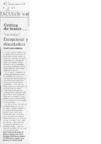 Excepcional y devastadora