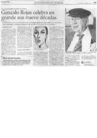 Gonzalo Rojas celebra en grande sus nueve décadas