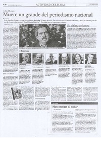 Muere un grande del periodismo nacional