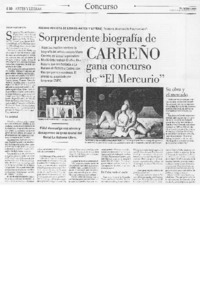 Sorprendente biografía de Carreño gana concurso de "El Mercurio"