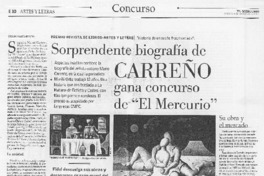 Sorprendente biografía de Carreño gana concurso de "El Mercurio"