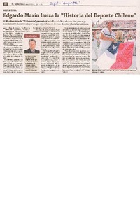 Edgardo Marín lanza la "Historia del deporte chileno"