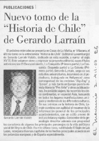 Nuevo tomo de la "Historia de Chile" de gerardo Larraín
