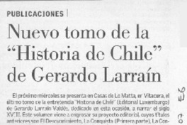 Nuevo tomo de la "Historia de Chile" de gerardo Larraín