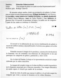 "Una mirada de género en cuatro novelas hispanoamericanas"  <artículo>