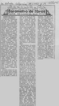 Barómetro de libros  [artículo] Claudio del Solar.