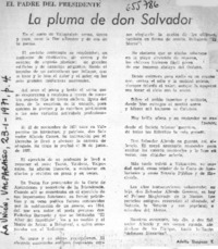 La pluma de don Salvador  [artículo] Adolfo Simpson Trostel.