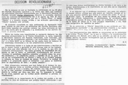 Decisión revolucionaria.  [artículo] M. H.