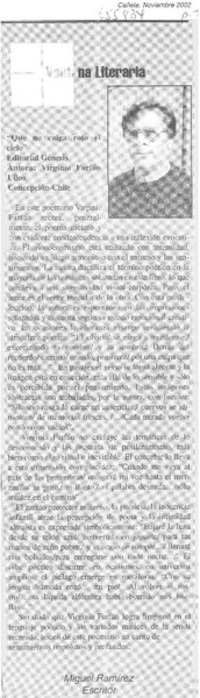 Ventana literaria  [artículo] Miguel Ramírez.