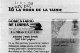 La Gran hablada : [comentario] [artículo] Cristián Arévalo.