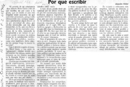 Por qué escribir  [artículo] Alejandro Witker.