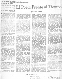 El poeta frente al tiempo.  [artículo] César Fredes.