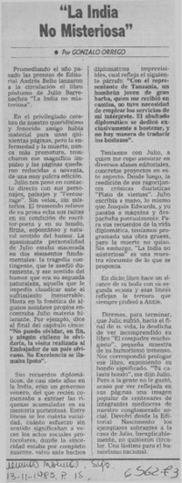 La India no misteriosa.  [artículo] Gonzalo Orrego.