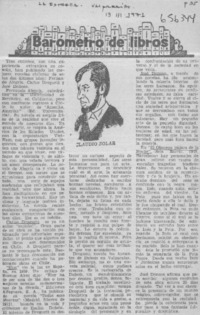 Barómetro de libros  [artículo] Claudio Solar.