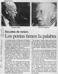 Los poetas tienen la palabra.  [artículo]