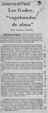 Los Godoy, "vagabundos de alma"  [artículo] Andrés Sabella.