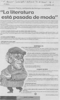 La literatura está pasada de moda