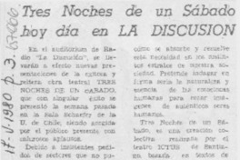 Tres noches de un sábado hoy día en La Discusión.