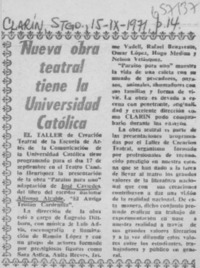 Nueva obra teatral tiene la Universidad Católica.