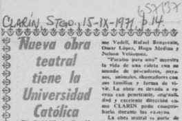 Nueva obra teatral tiene la Universidad Católica.