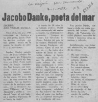 Jacobo Danke, poeta del mar  [artículo] José Vargas Badilla.