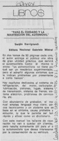"Para el cuidado y la mantención del automóvil"