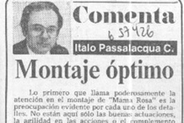 Montaje óptimo  [artículo] Italo Passalacqua.