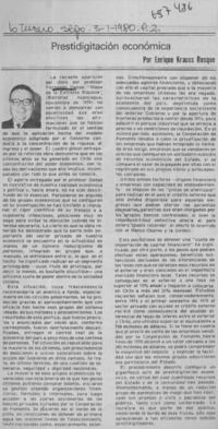 Prestidigitación económica  [artículo] Enrique Krauss Rusque.