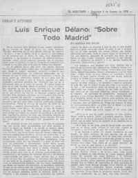 Luis Enrique Délano: "sobre todo Madrid"