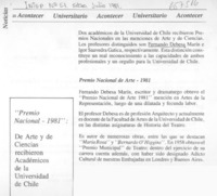 "Premio Nacional Arte 1981".