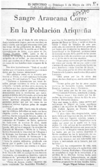 Sangre araucana corre en la población ariqueña  [artículo] Sergio Miguel Salinas Cordero.