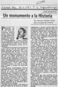 Un monumento a la historia  [artículo] Hernán Poblete Varas.