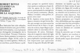 Robert Boyle. Cuando la química emerge de la alquimia.  [artículo]