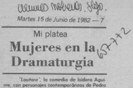 Mujeres en la dramaturgia  [artículo] Wilfredo Mayorga.