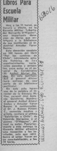 Libros para escuel militar.  [artículo]