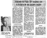 Atacama de plata: 331 páginas con historia de una pujante región.  [artículo]