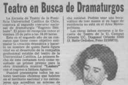 Teatro en busca de dramaturgos  [artículo]