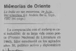 Memorias de Oriente.  [artículo]