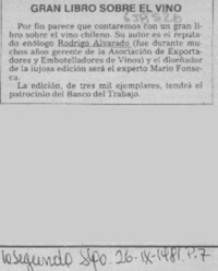 Gran libro sobre el vino.  [artículo]