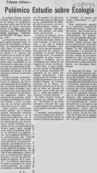 Polémico estudio sobre ecología.