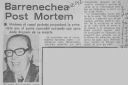 Barrenechea post mortem.  [artículo]