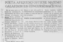 Poeta ariqueño obtiene máximo galardón en concurso nacional.