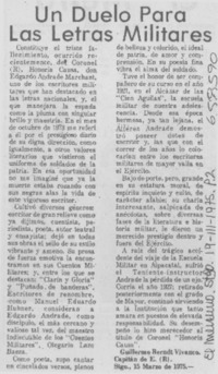 Un duelo para las letras militares