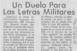 Un duelo para las letras militares