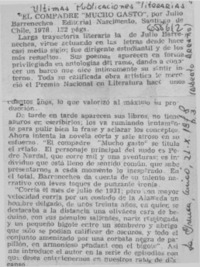 Compadre mucho gasto  [artículo] Alberto Arraño Acevedo.